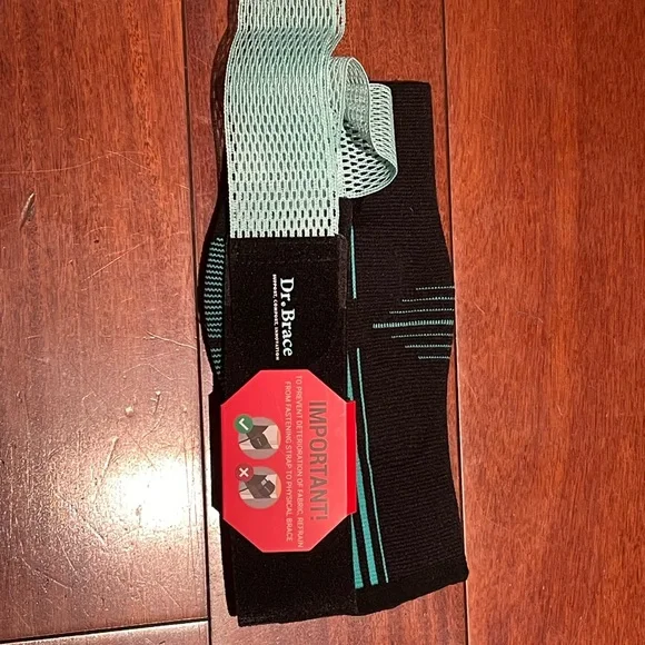 Blue and Black Athletic Ankle Brace with Stripes by Dr.Brace - Picture 2 of 3